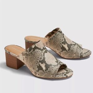 Dream Cloud Single-Strap Block-Heel Faux Leather Snake Print Sandal Size 10